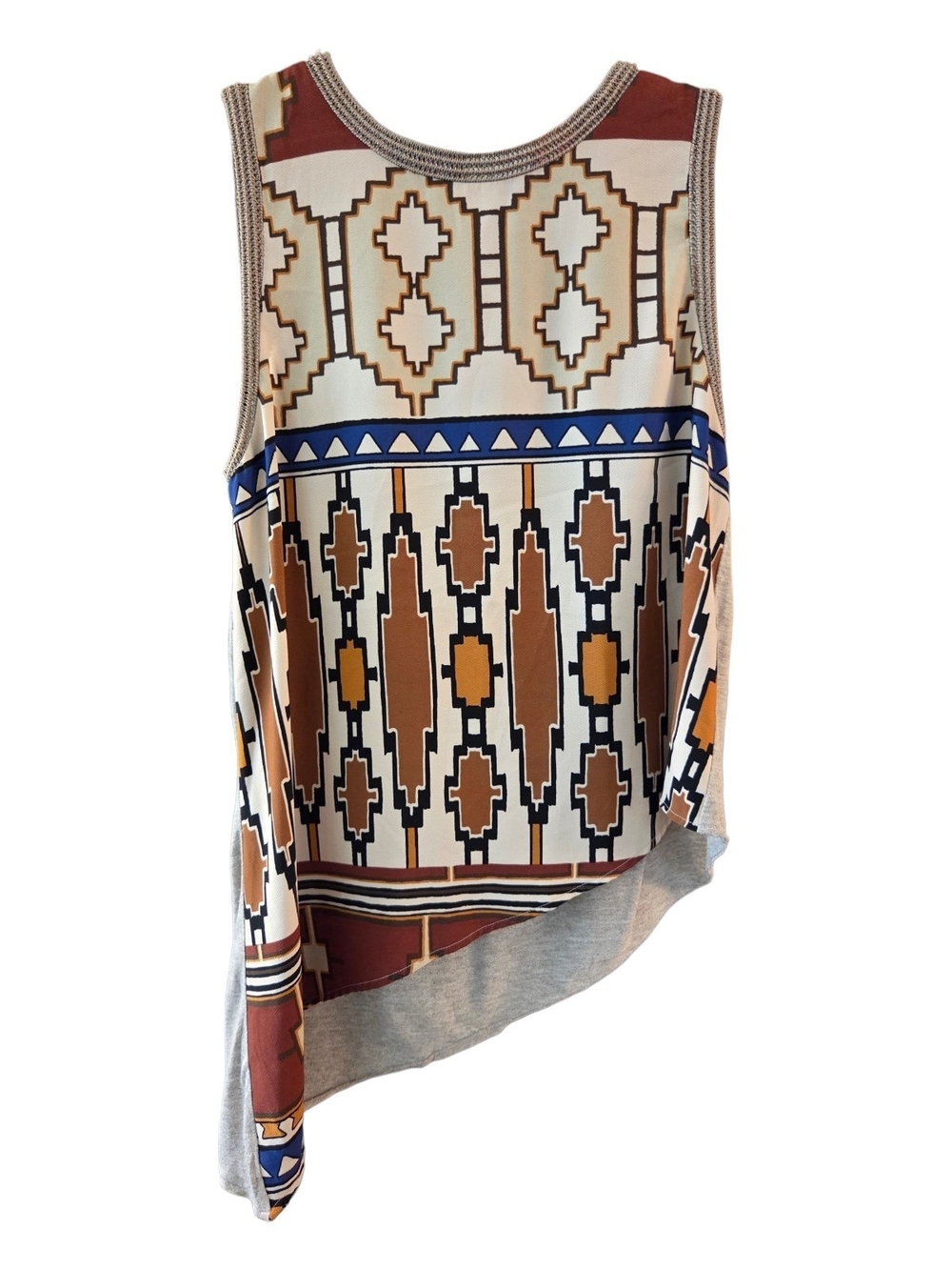 Zara W&B Collection Asymmetrical Southwestern Tank Top - Size M
